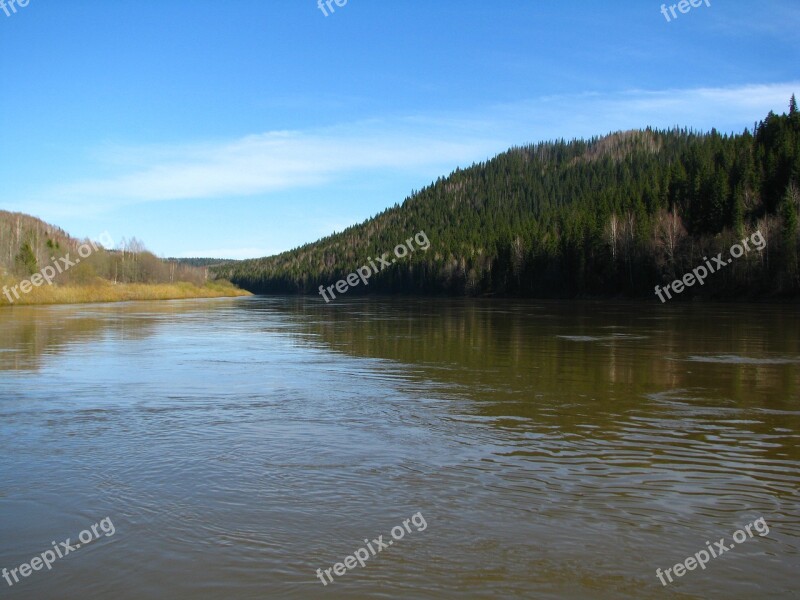 The Chusovaya River Perm Krai Spring Sky Russia