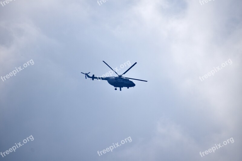 Helicopter Indian Air Force Clouds Sky Free Photos