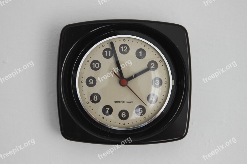 Clock Retro Wall Black Vintage