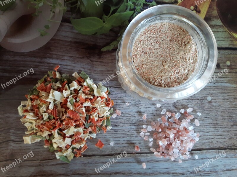 Vegetables Dried Salt Wood Board