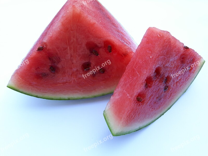 Fruit Watermelon Eating Red White