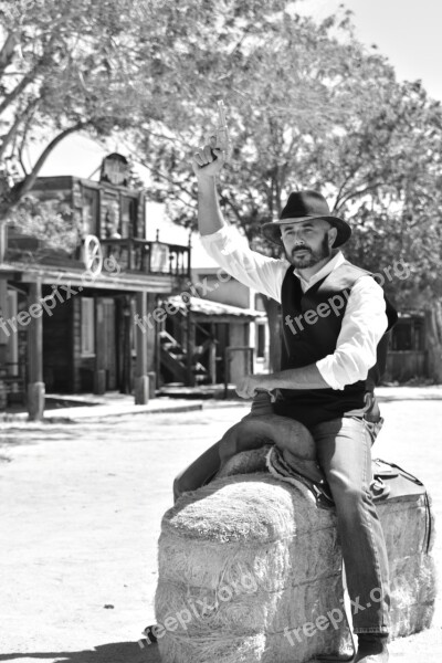 Cowboy Travel Western American Black And White