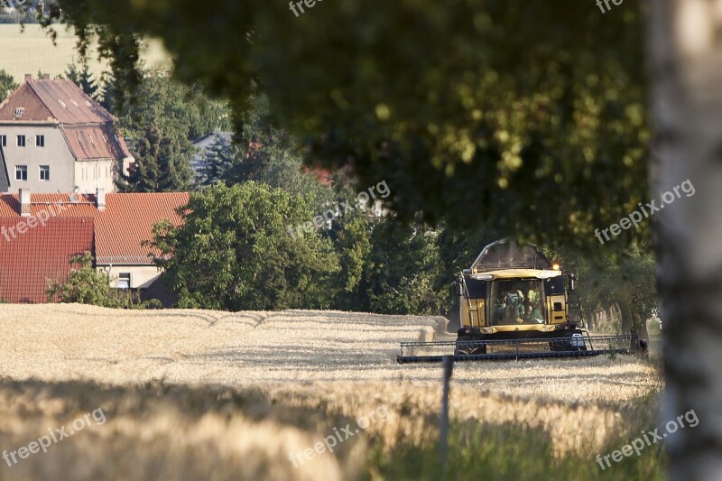 Agriculture Harvest Combine Harvester Saxony Free Photos