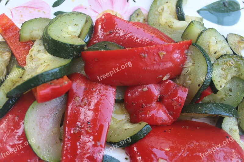 Zucchini Paprika Food Vegetables Eat