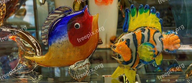 Murano Venice Glass Fish Ornaments