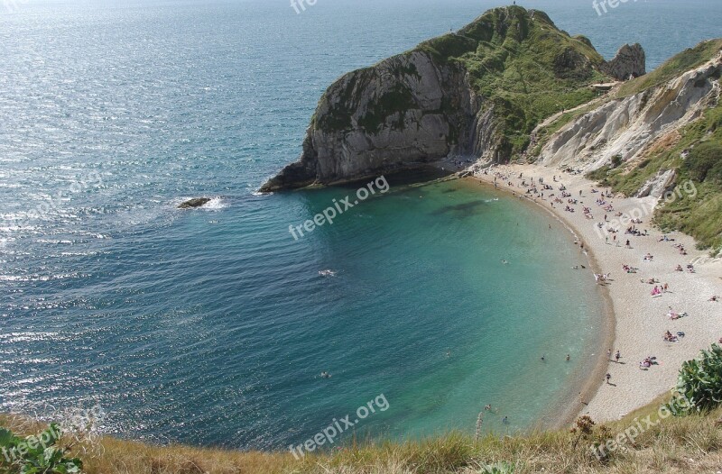 Durdle Door East Beach Jurassic Coast Dorset Summer