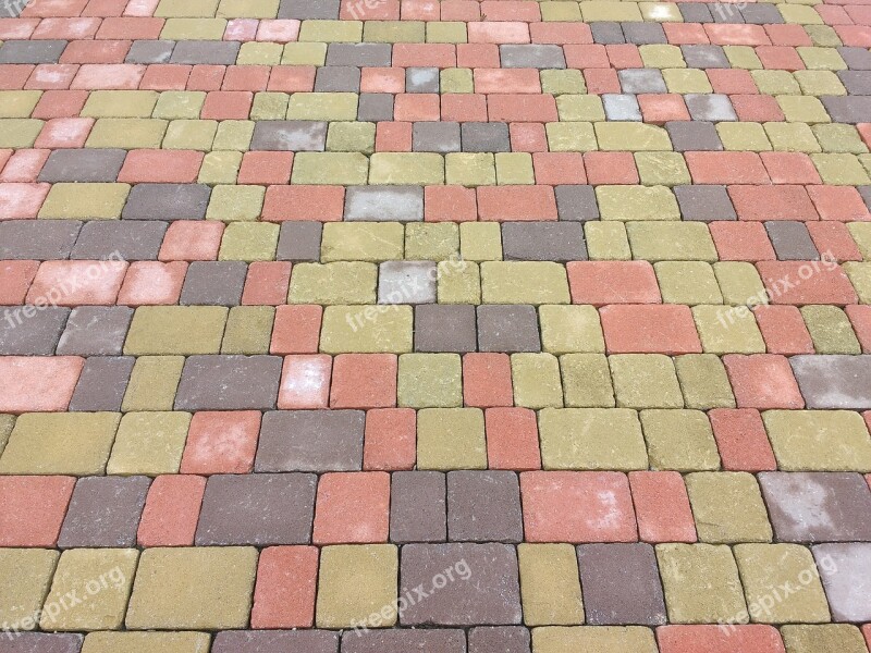 Patch Concrete Colorful Ground Pattern