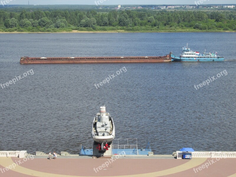 River Volga Freighter Ship Transport