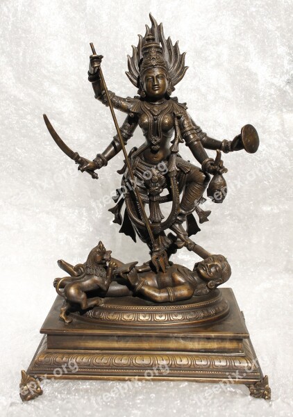 Minature Bronze Goddess Dussehra Durgapooja Mahishasuramardini