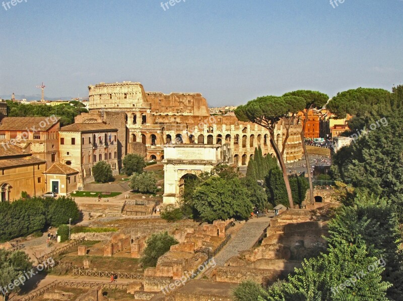 Rome Colosseum Italy The Ruins Of The Antiquity