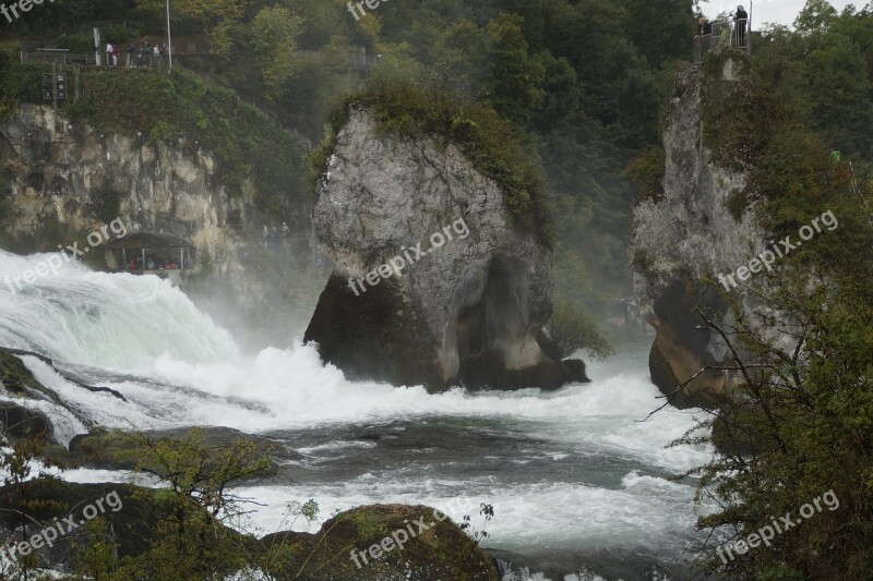 Rhine Rhine Falls Water Masses Roaring Rock