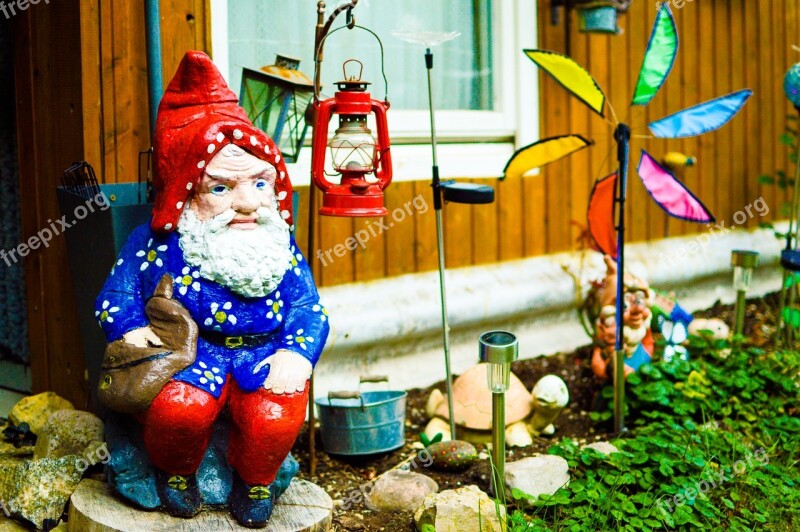 Garden Gnome Dwarf Flowers Dwarf Funny Cute