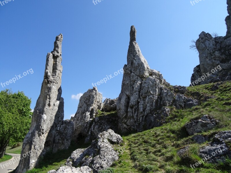 Eselsburg Valley Stone Virgins Rock Needles Swabian Alb Herbrechtingen