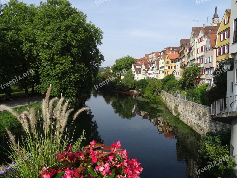 Tübingen Neckar Neckar Front Hölderlin Punts