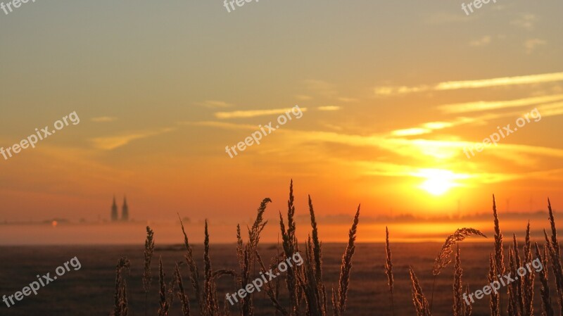 Sunrise Fog Light Sky Characters Oschatz Sun