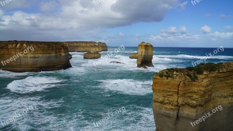 Great Ocean Road Seaside Sea Ocean Australia