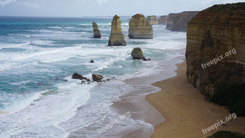 Great Ocean Road Seaside Sea Ocean Australia