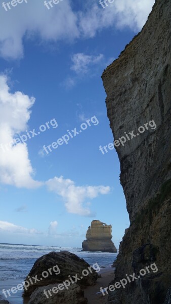 Great Ocean Road Sky Sea Seaside Cliff