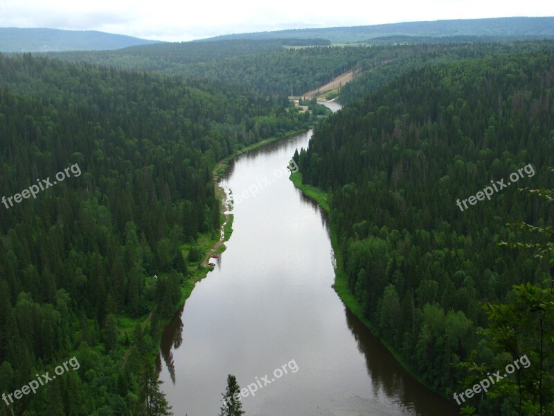 R Usva Perm Krai River Sky