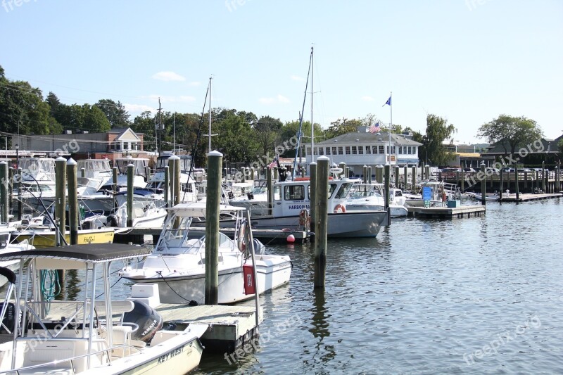 Harbor Dock Boats Yacht Club Long Island