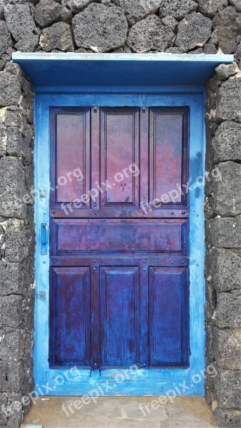 Blue Door Lanzarote Old Door Free Photos