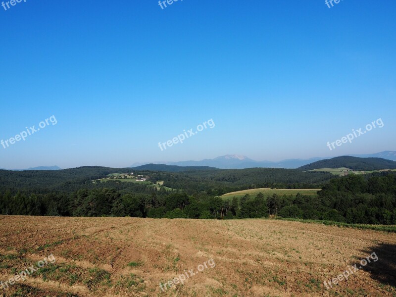 Panorama Mountains Sky Blue Alpine