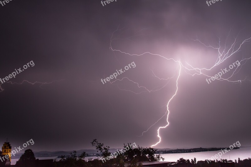 Flash Thunderstorm Storm Flash Of Lightning Rain