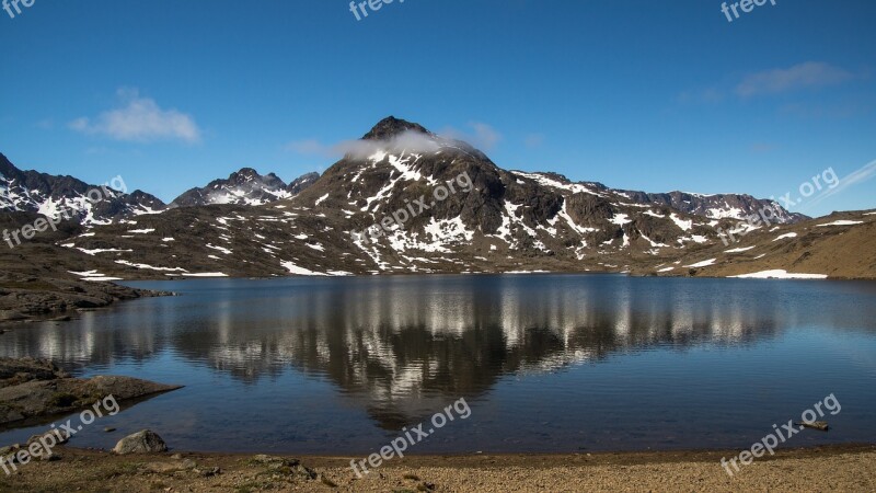 Mountain Lake Wilderness Reflection Landscape Nature