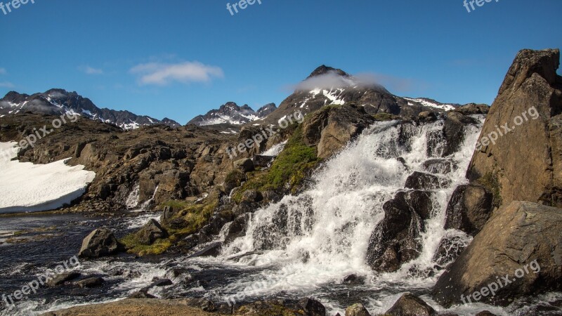 Mountain Waterfall Wilderness Reflection Landscape Nature