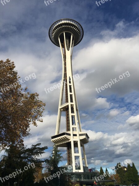 Seattle Space Needle Skyline Free Photos