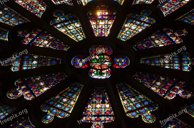 Stained Glass Windows Cathedral Carcasonne Catholic Window