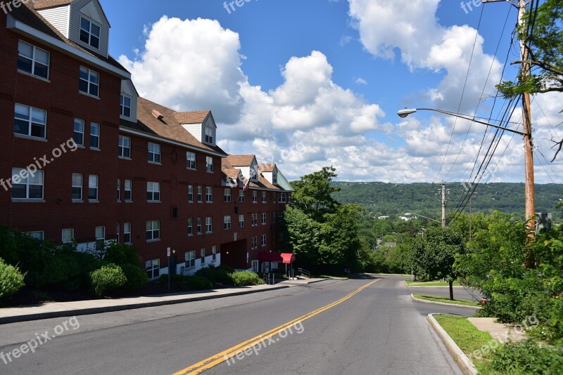 The Small Town Scenery United States Village Sky Good Air