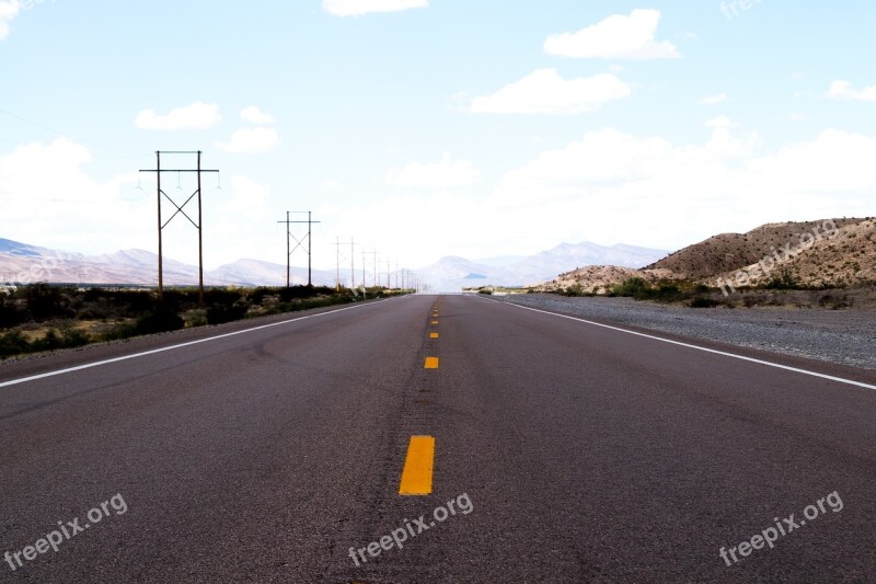 Highway America Nevada Desert Usa