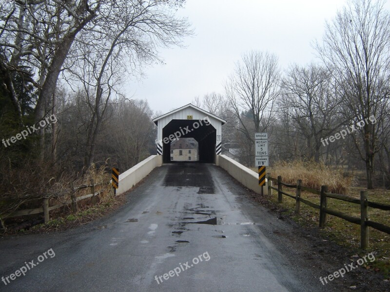 Lancaster Covered Bridge Bridge Amish Free Photos