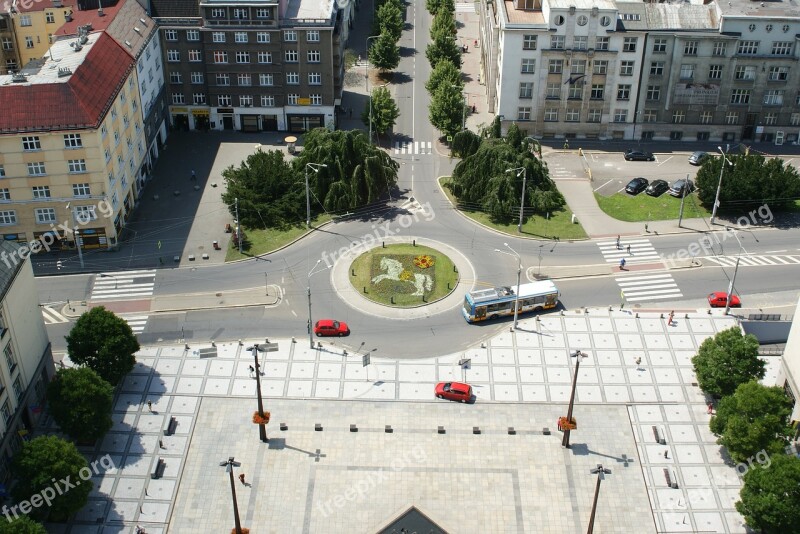 Crossroad Ostrava Czech Panorama Cityscape