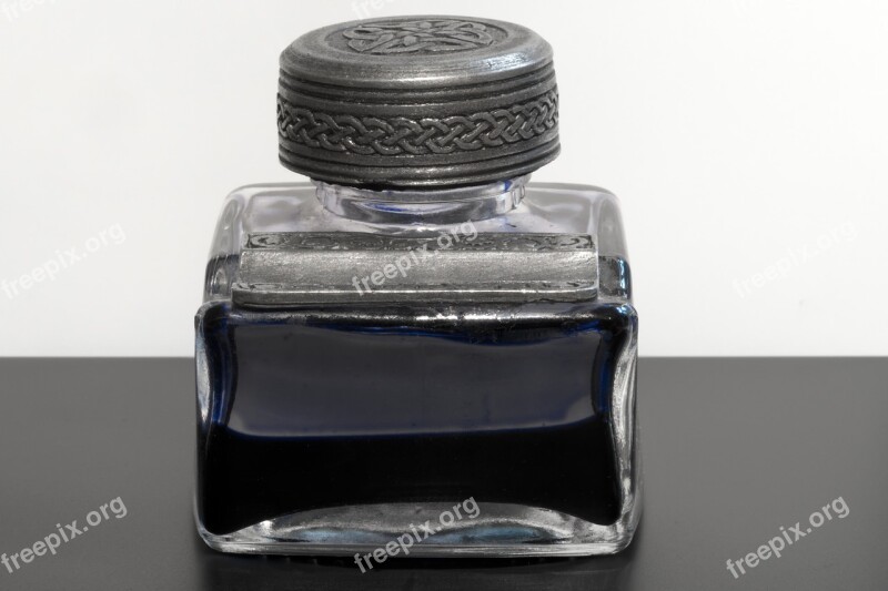 Inkwell Ink Blue Write Ink Glass