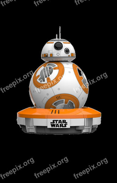 Bb-8 Robot Starwars Action Figure Isolated