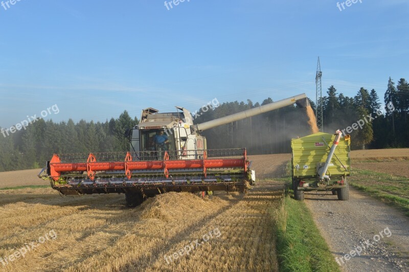 Harvest Tractor Agriculture Field Straw