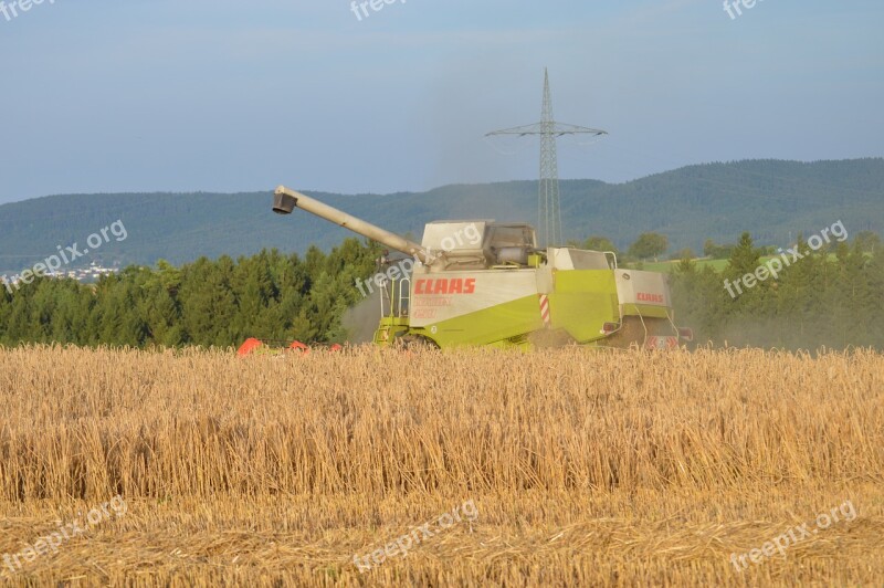 Harvest Tractor Agriculture Field Straw