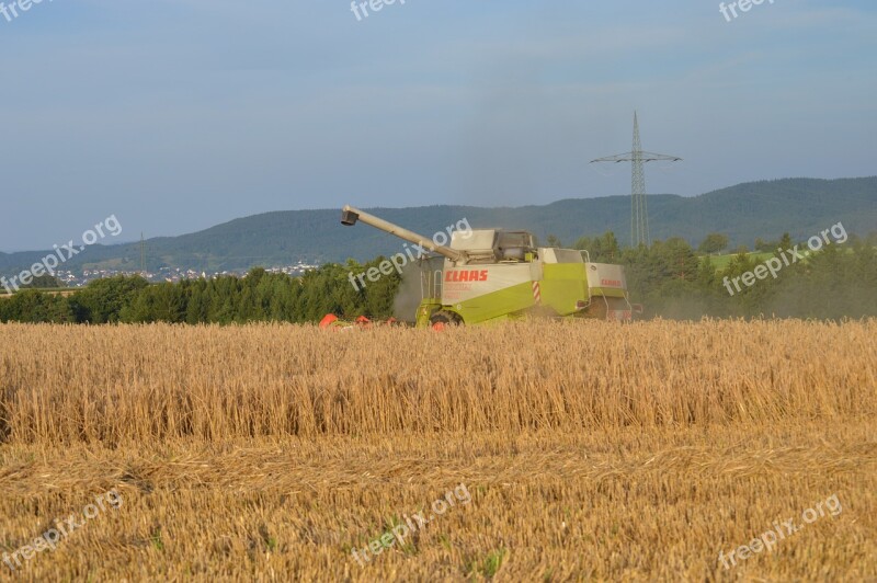 Harvest Tractor Agriculture Field Straw