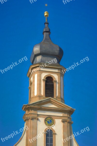 Church Steeple Sky Catholic Building