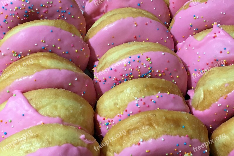 Donuts Glazed Pink Sugar Food