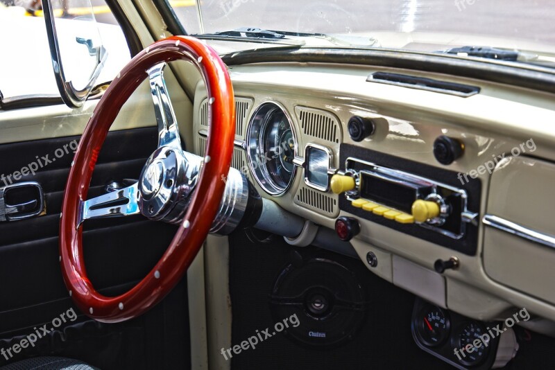 Car Vw Bug Volkswagon Steering Wheel