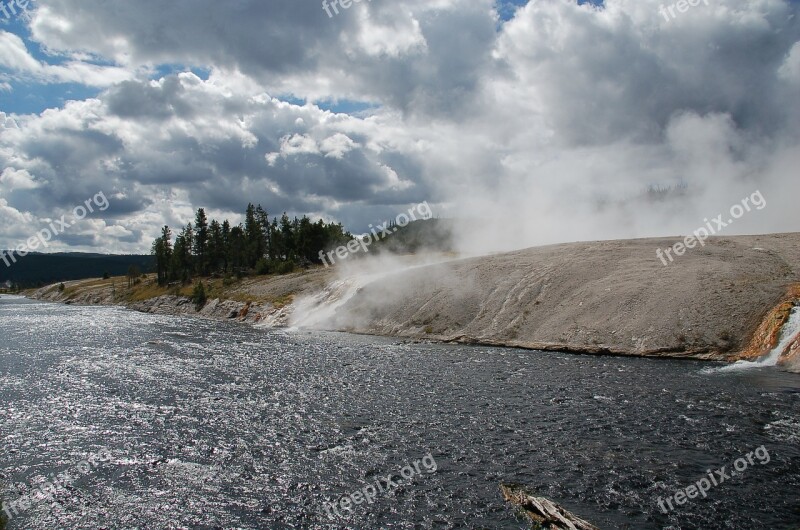 Yellowstone Geyser Nature Free Photos