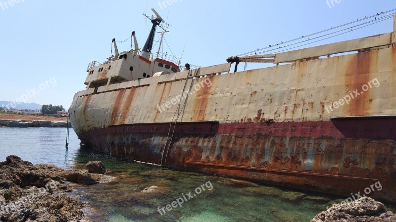 Cyprus Paphos The Wreck Shipwreck Free Photos