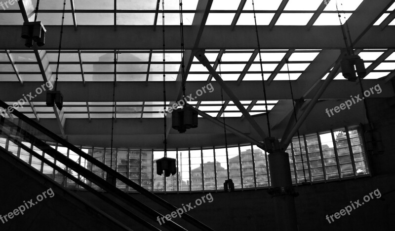 Stained Glass Windows Subway Station São Paulo Sp Brazil