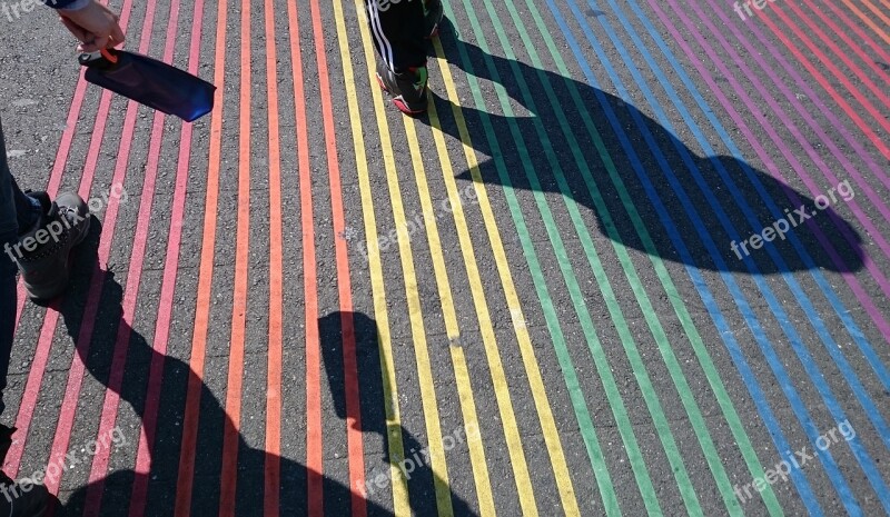 San Francisco Castro Colorful Crosswalk Cross The Street