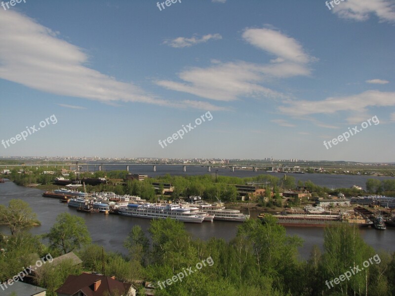 R Kama Krasavinsky Bridge Perm Krai Sky