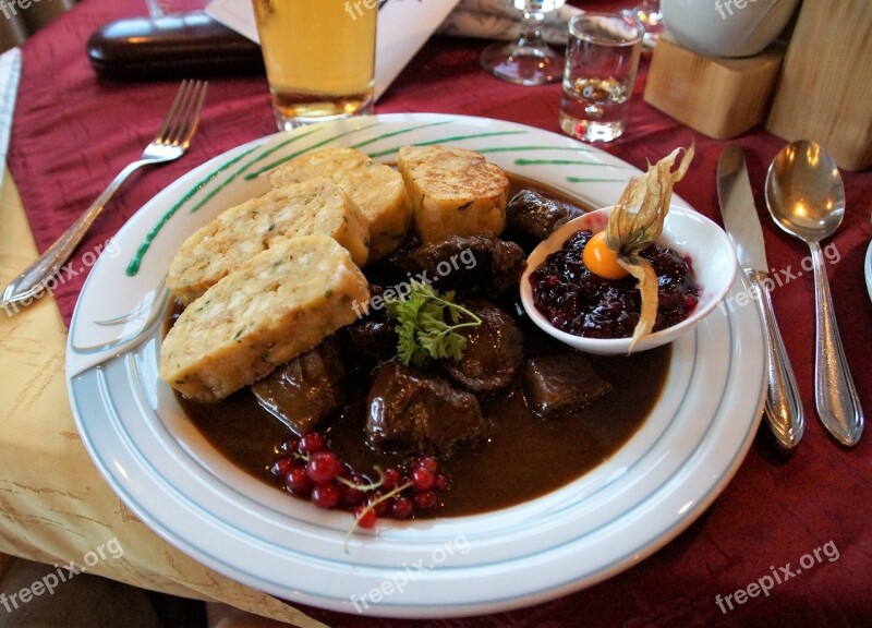 Deer Stew Specialty Traditional Food The Austrian Dumplings