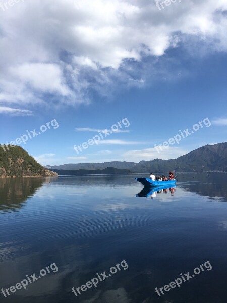 The Scenery Lugu Lake Lake Free Photos